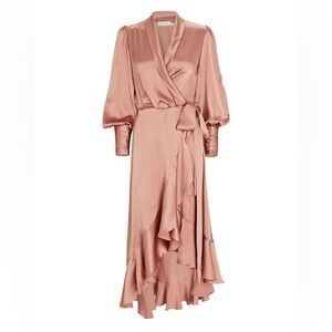 Zimmermann Silk Wrap Midi Dress, Size 1 (small)